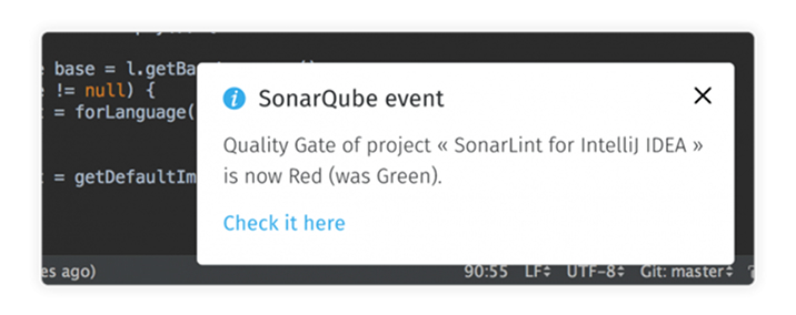 SonarLint Push Notifications