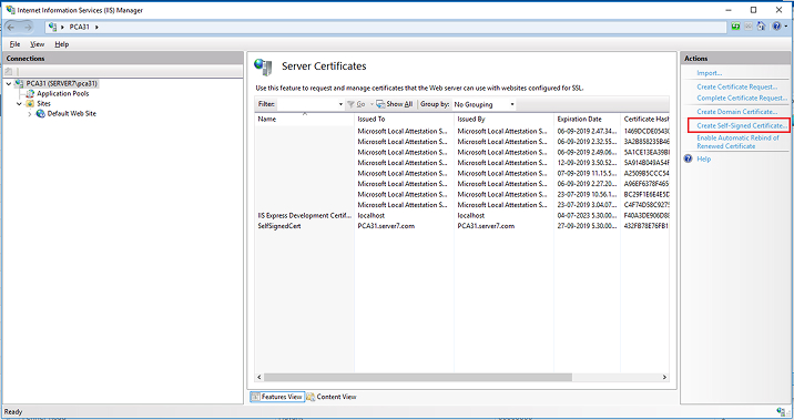 create self signed certificate