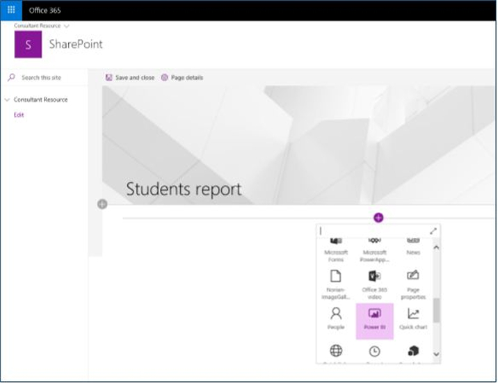 add Power BI report