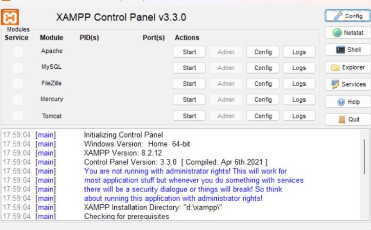 XAMPP Control Panel