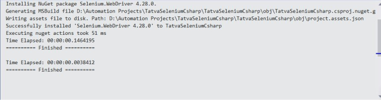Installing NuGet Package Selenium.WebDriver