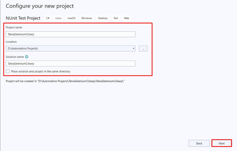 Configure Your New Project